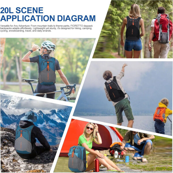 FIORETTO 10L Hiking Backpack for Women Men Mini Packable Backpack Lightweight Small Daypack for Camping Travel Outdoor, Turquoise