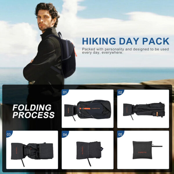 FIORETTO 10L Hiking Backpack for Women Men Mini Packable Backpack Lightweight Small Daypack for Camping Travel Outdoor, Turquoise