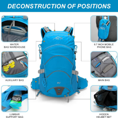 Hydration Pack,20L Hydration Backpack, Hiking Internal Frame Backpacks with 2L Hydration Water Bladder and Rain Cover, for Cycling,camping, hunting,Ski, Snow for Men, Women (light green)