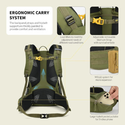 6899e84c39076f47423d5f3e80133638db591a004e46bc450ca00.jpg SKYSPER Hiking Backpack for Men Women, 35L Travel Backpack Waterproof Camping Backpack Outdoor Lightweight Daypack