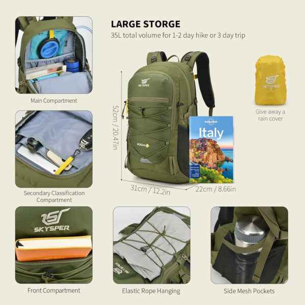 6899e84f76c9f2df345e7451cceb8175c6c3d9e05c0b0cb9949ad.jpg SKYSPER Hiking Backpack for Men Women, 35L Travel Backpack Waterproof Camping Backpack Outdoor Lightweight Daypack