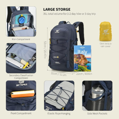 6899e8608053deeca226ad69e610ed2e270d468caaa8bb34c16bd.jpg SKYSPER Hiking Backpack for Men Women, 35L Travel Backpack Waterproof Camping Backpack Outdoor Lightweight Daypack
