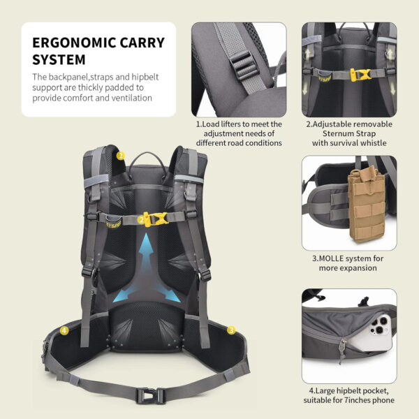 6899e86864698170cb51152c3b10f1fa99879baf28213ee3a7976.jpg SKYSPER Hiking Backpack for Men Women, 35L Travel Backpack Waterproof Camping Backpack Outdoor Lightweight Daypack