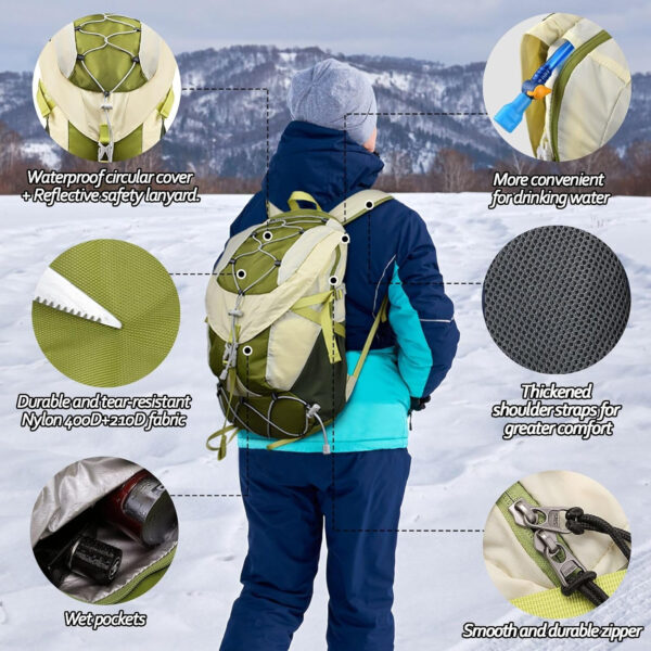 6899e893b14e03ede262da1233faa5d2ff3935130d51dfa94f5a6.jpg Seektop 20L Ultra Lightweight Waterproof Hiking Backpack Small Outdoor Foldable Day Pack for Women Men