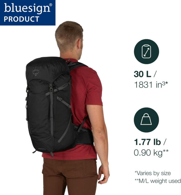 6899e8fe4828f1b8fcf64375b6364f45f9e6b9419d028edc82069.jpg Osprey Sportlite 30L Unisex Hiking Backpack, Dark Charcoal Grey, M/L