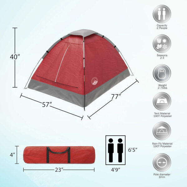 6899e9ddb542f675052bec8d3749b5f88edecd9bceeaddefd1e15.jpg 2-Person Dome Tent – Easy Set Up Shelter with Rain Fly and Carrying Bag for Camping