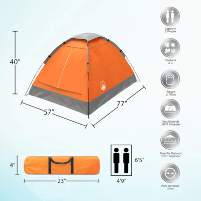 6899e9f2f033aa25ec59a5c70fe48d200fa41537b8e678dd9693a.jpg 2-Person Dome Tent – Easy Set Up Shelter with Rain Fly and Carrying Bag for Camping