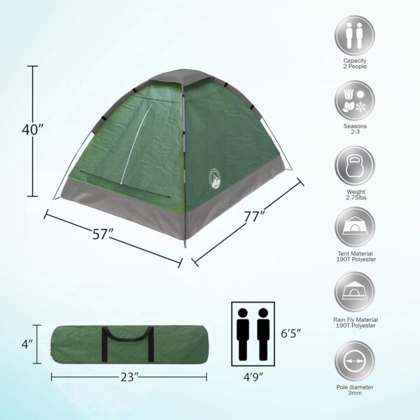 6899e9f7430f263db19d0da7a4f3a2b39622f2df1cd60843c750b.jpg 2-Person Dome Tent – Easy Set Up Shelter with Rain Fly and Carrying Bag for Camping