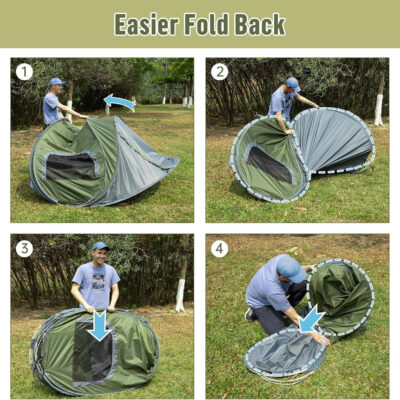 Night Cat Pop-up Camping Tent: 2 Person Tent Waterproof Instant Easy Setup Family Tent