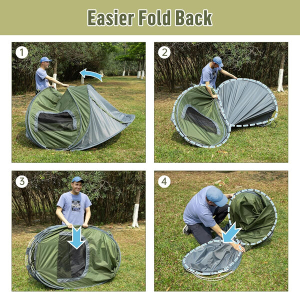 Night Cat Pop-up Camping Tent: 2 Person Tent Waterproof Instant Easy Setup Family Tent