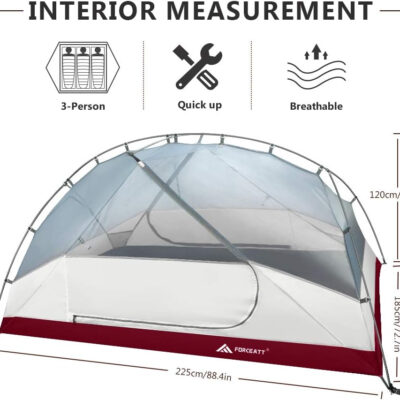 6899ea659ba0ce550754d0da70d0507384877ebef12469f2d0a67.jpg Forceatt Tent for 2 and 3 Person is Waterproof and Windproof, Camping Tent for 3 to 4 Seasons,Lightweight Aluminum Pole Backpacking Tent Can be Set Up Quickly,Great for Hiking