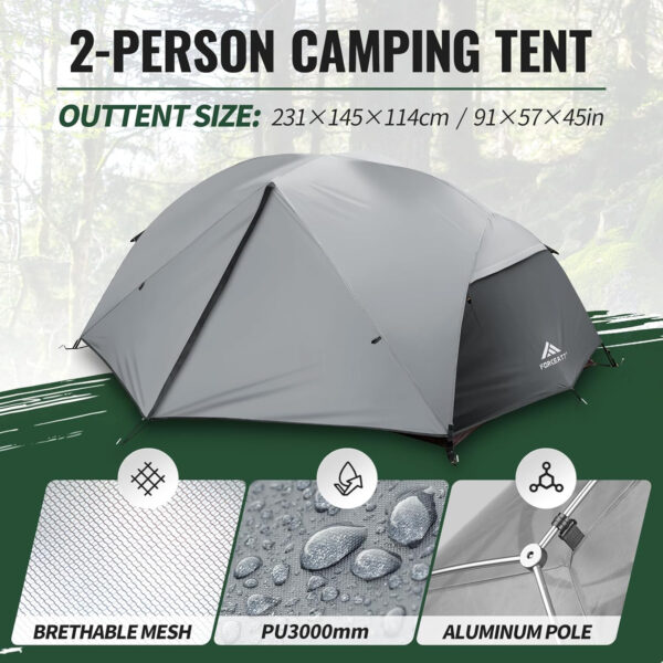 6899ea716b9522e768af8c659e80b4eadd5ac0fbe15a3092a3562.jpg Forceatt Tent for 2 and 3 Person is Waterproof and Windproof, Camping Tent for 3 to 4 Seasons,Lightweight Aluminum Pole Backpacking Tent Can be Set Up Quickly,Great for Hiking