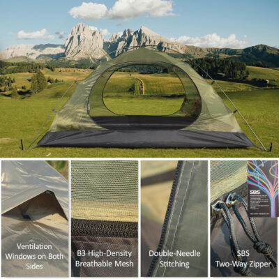 6899eac1d63a87c791e003234f94eb3d324bb64c07f41cc9bbe47.jpg Backpacking Tent for Camping 2/3/4 Person Hiking Ultralight Tent for Waterproof Windproof Outdoor Tents Easy Setup Two Doors Double Layer Lightweight Instant Tents