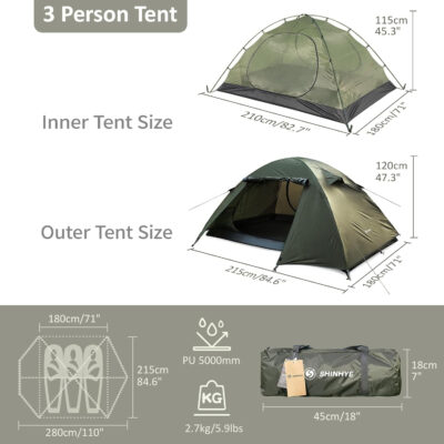 6899ead426a8cf340daaac43a7e716e7a96ebfa4be8eadb04b8a8.jpg Backpacking Tent for Camping 2/3/4 Person Hiking Ultralight Tent for Waterproof Windproof Outdoor Tents Easy Setup Two Doors Double Layer Lightweight Instant Tents