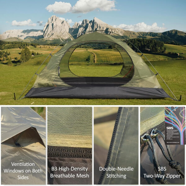 6899ead5321b861dd1e299518148bddf1125d765ff8c0038432c6.jpg Backpacking Tent for Camping 2/3/4 Person Hiking Ultralight Tent for Waterproof Windproof Outdoor Tents Easy Setup Two Doors Double Layer Lightweight Instant Tents