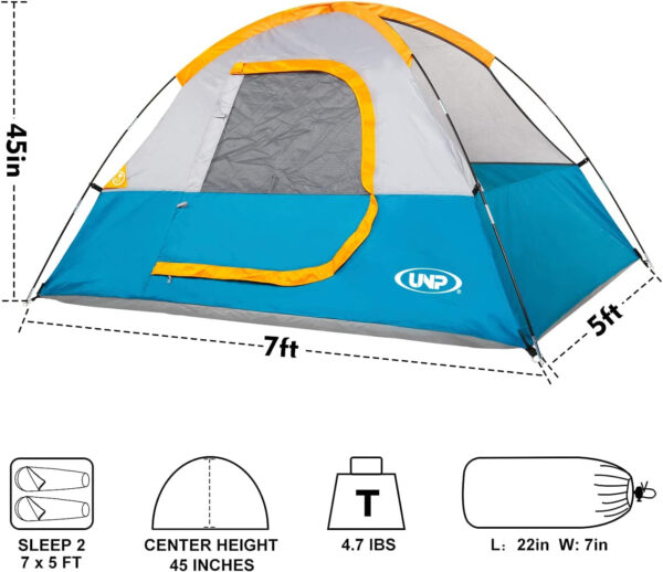 6899eb0a378abbc7bedaec103099889288b10aa5bedfe59c071d9.jpg Camping Tent 2 Person, Waterproof Windproof Tent with Rainfly Easy Set up-Portable Dome Tents for Camping…