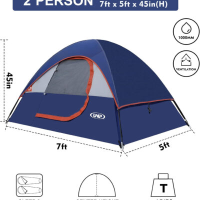 6899eb348d483ec93bf585cdc013ff4fa7f299b648fba59b326ef.jpg Camping Tent 2 Person, Waterproof Windproof Tent with Rainfly Easy Set up-Portable Dome Tents for Camping…