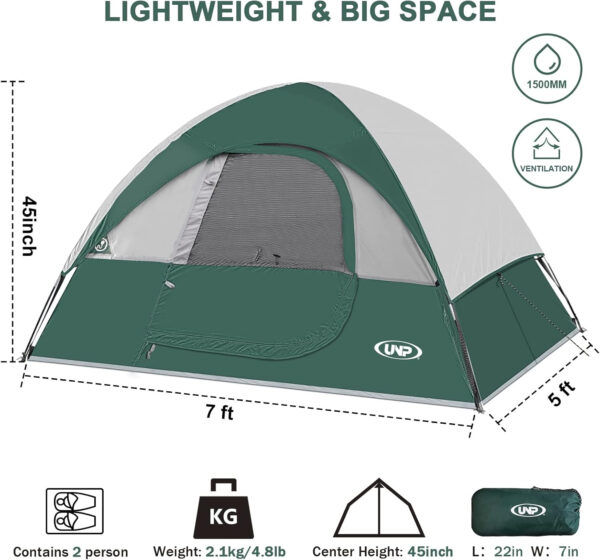 6899eb3942d33f60c8f6d57cd001f1107ee64436925a659e1d8ec.jpg Camping Tent 2 Person, Waterproof Windproof Tent with Rainfly Easy Set up-Portable Dome Tents for Camping…