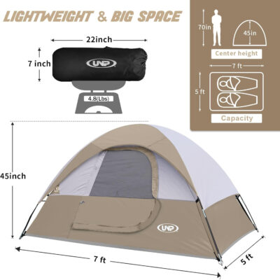 6899eb484b6cd6117be94f1e8d599bf6d554dfad4e244f0fc495c.jpg Camping Tent 2 Person, Waterproof Windproof Tent with Rainfly Easy Set up-Portable Dome Tents for Camping…