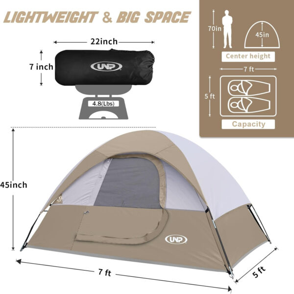 6899eb484b6cd6117be94f1e8d599bf6d554dfad4e244f0fc495c.jpg Camping Tent 2 Person, Waterproof Windproof Tent with Rainfly Easy Set up-Portable Dome Tents for Camping…