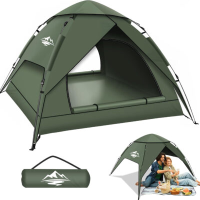 Pop Up Tents for Camping,2-3 Person Tent Easy Setup,Waterproof & Windproof Camping Tents, 60S Instant Double Layer Tent for Trekking, Family, Backpacking