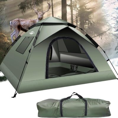 Instant Pop Up Tents for Camping, 2-3 Person Camping Tent 60s Automatic Easy Setup Tent, Double-Thick Waterproof Instant Tents for Hiking Backpacking