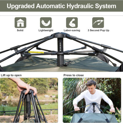 Instant Pop Up Tents for Camping, 2-3 Person Camping Tent 60s Automatic Easy Setup Tent, Double-Thick Waterproof Instant Tents for Hiking Backpacking