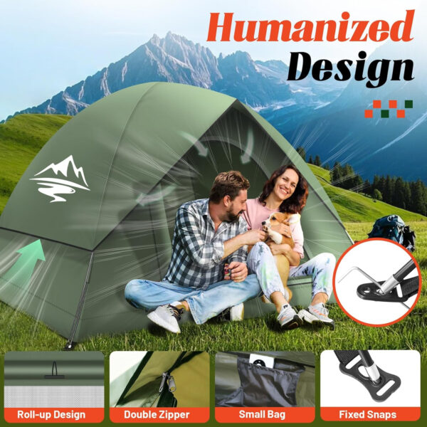 Tents for Camping 3-4 Person with Rainfly, Camping Tents Waterproof Windproof, Not Crowded for 2 Person Camping Tent, Outdoor Dome Tent Easy Setup, Backpacking Tent for Adventure Backyard
