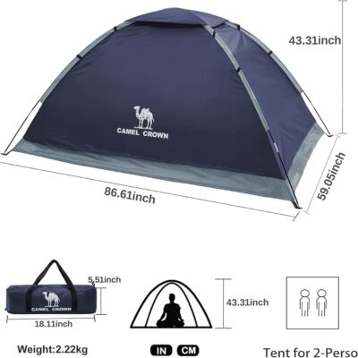 CAMEL CROWN Tents for Camping 2/3/4/5 Person Camping Dome Tent, Waterproof,Spacious, Lightweight Portable Backpacking Tent for Outdoor Camping/Hiking
