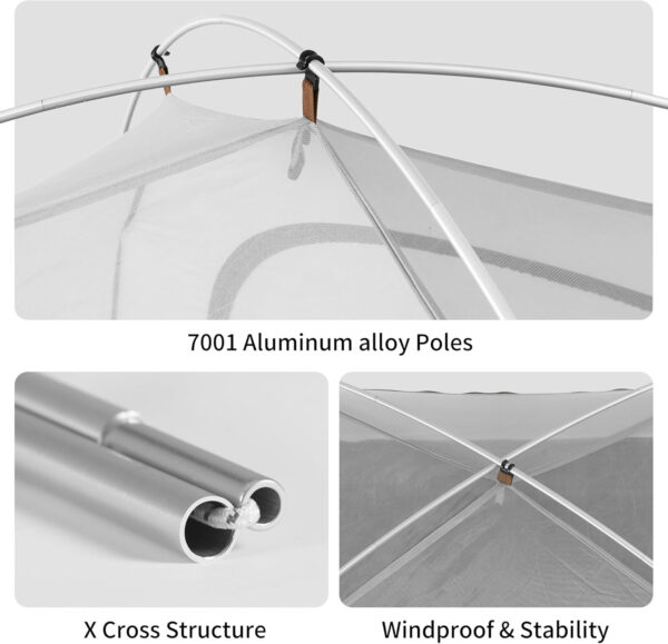 Naturehike Cloud River 2 Person 3 Person Backpacking Tent, Waterproof 2 Person 3 Person Tents for Camping, Double Layer Camping Tent