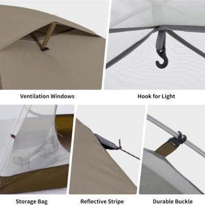 Naturehike Cloud River 2 Person 3 Person Backpacking Tent, Waterproof 2 Person 3 Person Tents for Camping, Double Layer Camping Tent