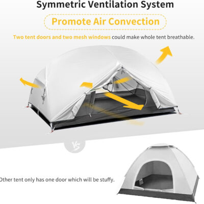 Naturehike Mongar 2 Person 3 Season Camping Tent Ultralight Backpacking Tent for Hiking Cycling