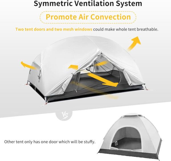 Naturehike Mongar 2 Person 3 Season Camping Tent Ultralight Backpacking Tent for Hiking Cycling