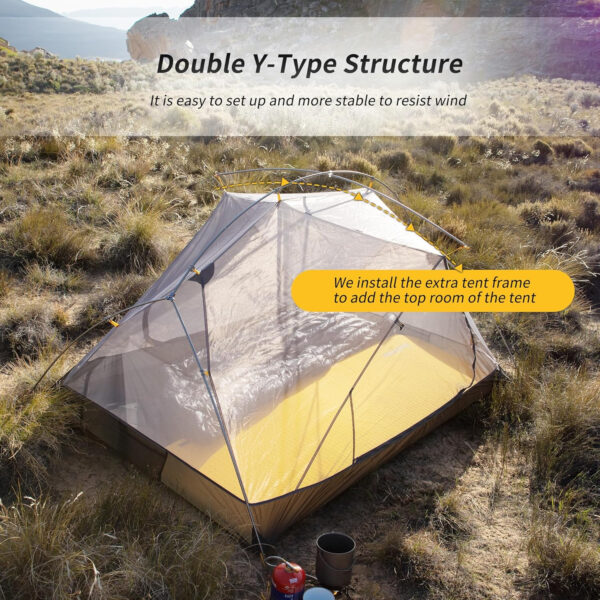 Naturehike Mongar 2 Person 3 Season Camping Tent Ultralight Backpacking Tent for Hiking Cycling