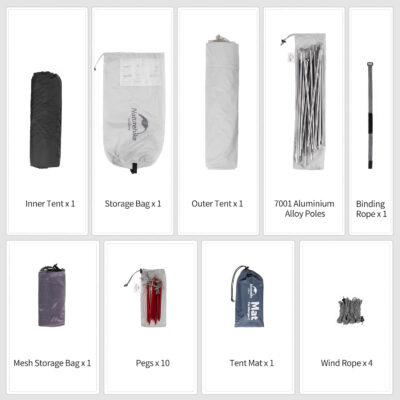 Naturehike Mongar 2 Person 3 Season Camping Tent Ultralight Backpacking Tent for Hiking Cycling