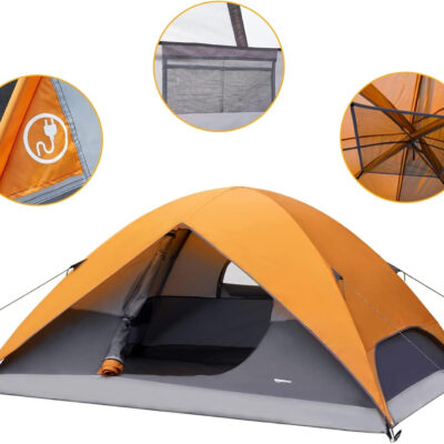 Amazon Basics Camping Tent, 3-Season Dome Design with Rainfly
