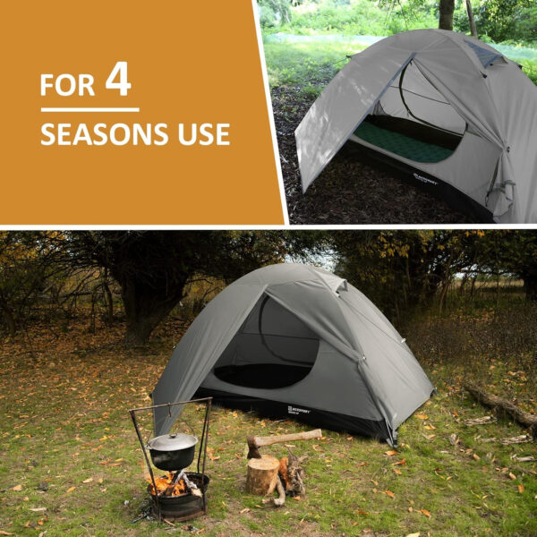 6899f014ab59399aff94bd705f034aca3db577ee9c39b83b94784.jpg Bessport Camping Tent 1/2 Person Tent Waterproof Two Doors Backpacking Tent Easy Setup Lightweight for Outdoor, Hiking Mountaineering Travel
