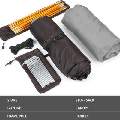 6899f015bdb762e258025ec634fdc0a9d4948e9bddbc6ebcec892.jpg Bessport Camping Tent 1/2 Person Tent Waterproof Two Doors Backpacking Tent Easy Setup Lightweight for Outdoor, Hiking Mountaineering Travel