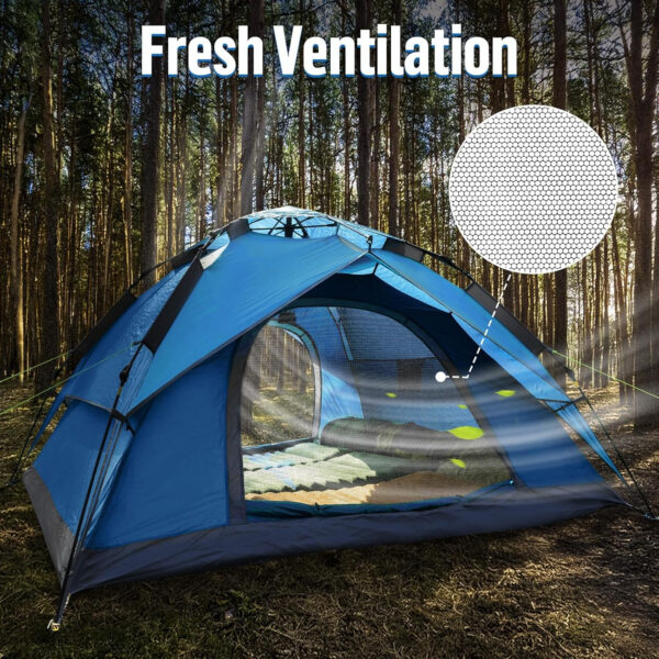Night Cat Instant Popup Tents 2-3 Persons with Footprint Tarp Easy Setup Camping Tent with Rainfly Double Layers Waterproof Automatic Hydraulic Mechaism