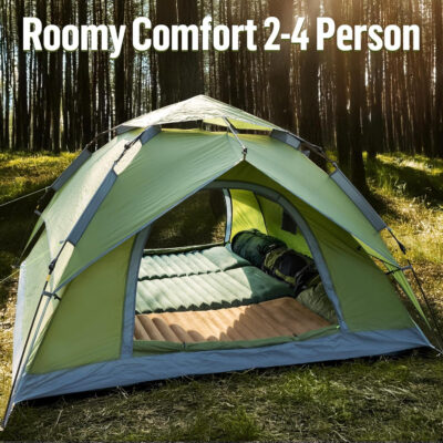 Night Cat Instant Popup Tents 2-3 Persons with Footprint Tarp Easy Setup Camping Tent with Rainfly Double Layers Waterproof Automatic Hydraulic Mechaism