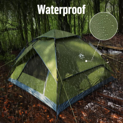 Night Cat Instant Popup Tents 2-3 Persons with Footprint Tarp Easy Setup Camping Tent with Rainfly Double Layers Waterproof Automatic Hydraulic Mechaism