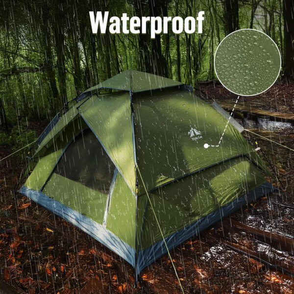 Night Cat Instant Popup Tents 2-3 Persons with Footprint Tarp Easy Setup Camping Tent with Rainfly Double Layers Waterproof Automatic Hydraulic Mechaism