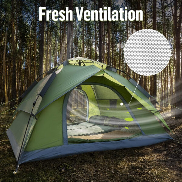 Night Cat Instant Popup Tents 2-3 Persons with Footprint Tarp Easy Setup Camping Tent with Rainfly Double Layers Waterproof Automatic Hydraulic Mechaism