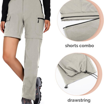 6899f22bcb8a24f27ce8f2b61593eea706dc54fb410588e2f182d.jpg Cycorld Women's-Hiking-Pants-Convertible Quick-Dry-Stretch-Lightweight Zip-Off Outdoor Pants with 5 Deep Pockets