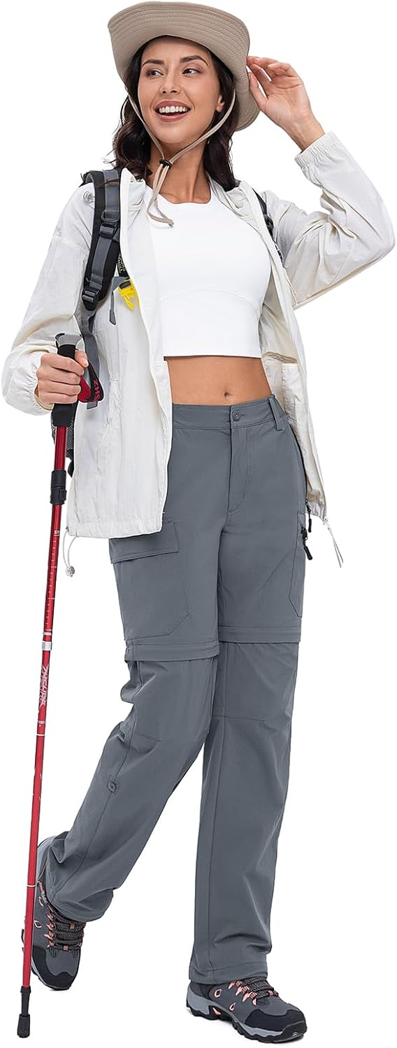 6899f24db9eac86444a54e8639538521c277984988f5a37297646.jpg Cycorld Women's-Hiking-Pants-Convertible Quick-Dry-Stretch-Lightweight Zip-Off Outdoor Pants with 5 Deep Pockets