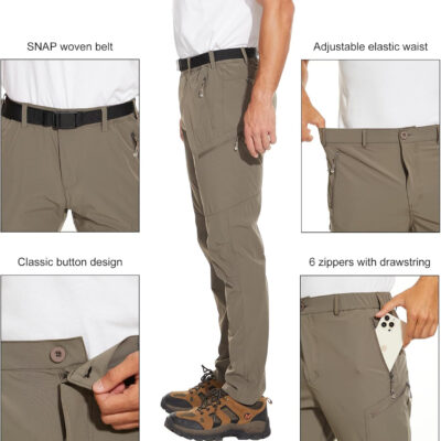 Arunlluta Hiking Pants for Men, Hiking Travel Pants Water-Resistant Mens Work Pants Stretch Quick Dry Lightweight