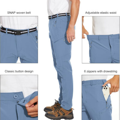 Arunlluta Hiking Pants for Men, Hiking Travel Pants Water-Resistant Mens Work Pants Stretch Quick Dry Lightweight