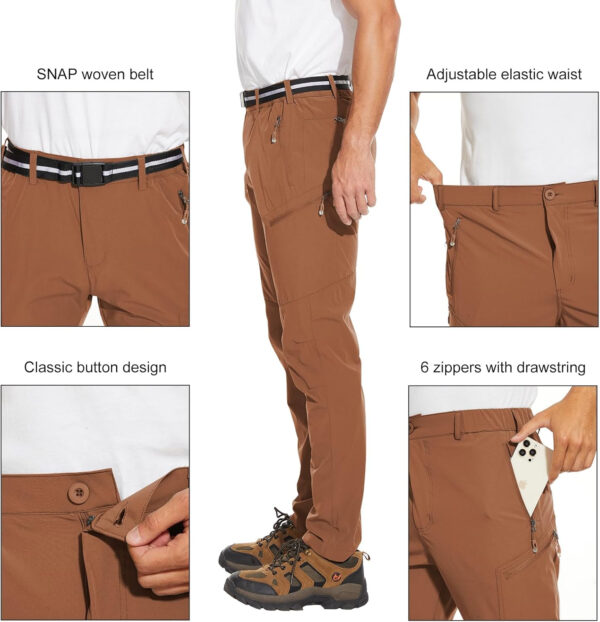 Arunlluta Hiking Pants for Men, Hiking Travel Pants Water-Resistant Mens Work Pants Stretch Quick Dry Lightweight