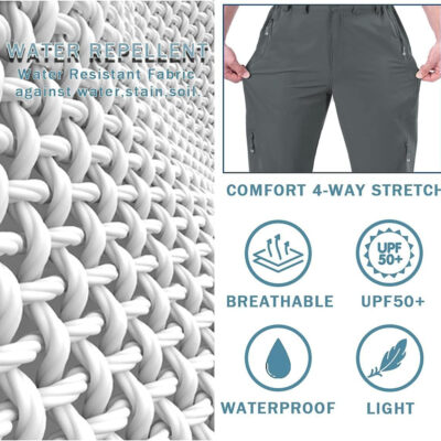 6899f3dd09543033fcc34c5afe1753fa5328be12d69eb87314c29.jpg Postropaky Mens Hiking Quick Dry Lightweight Waterproof Fishing Pants Outdoor Travel Climbing Stretch Pants