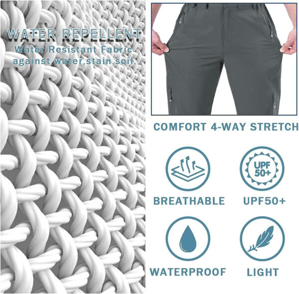 6899f3dd09543033fcc34c5afe1753fa5328be12d69eb87314c29.jpg Postropaky Mens Hiking Quick Dry Lightweight Waterproof Fishing Pants Outdoor Travel Climbing Stretch Pants
